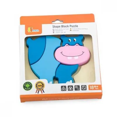 VIGA 59932 DRVENE PUZZLE HIPPO