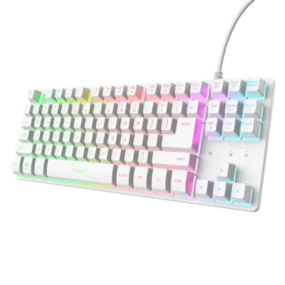 TRUST tastatura GXT833 THADO, žičana, bijela, TKL, gaming