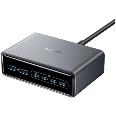 Anker Prime punjač (200W, 6 portova, GaN) srebrni
