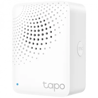 TP-Link Tapo H100 Smart IoT Hub with Chime,2.4 GHz Wi-Fi Networking,868 MHz for Devices,100-240 V,50/60 Hz,Plug-in, Remote Control with Tapo App