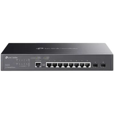 TP-Link SG3210 Omada 8-Port Gigabit L2+ Managed Switch with 2 SFP Slots, 8xGigabit RJ45 ports and 2xGigabit SFP slots, Omada app, Static Routing