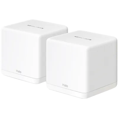 Mercusys Halo H60X (2-Pack) AX1500 Whole Home Mesh Wi-Fi 6 System,2-pack: 1× Halo H60XR + 1× Halo H60XS, 300 Mbps at 2.4 GHz + 1201 Mbps at 5 GHz,Halo H60XR