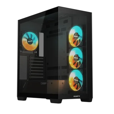 GIGABYTE kućište C500 Panoramic Stealt Mid-tower, ATX, 4x ARGB fans Black