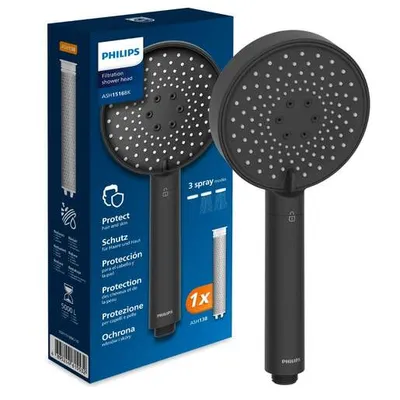 Philips tuš baterija sa filterom za vodu ASH1516BK/10 – crna, 1 filter uključen