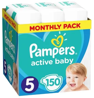 Pampers Active Baby Plus pelene veličina 5 (Junior) 150 kom (11–16 kg)