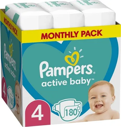 Pampers Active Baby Plus pelene veličina 4 (Maxi) 180 kom (9–14 kg)