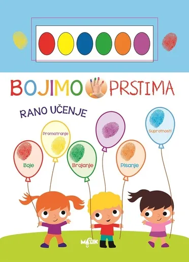 Bojimo prstima - Plava - bojanka za djecu