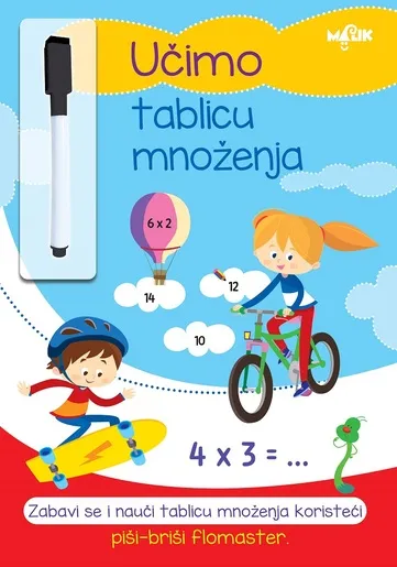 Učimo tablicu množenja - Piši - briši - edukativna knjiga za djecu
