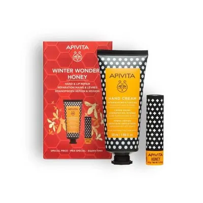 Apivita set krema za ruke med + lip balm med