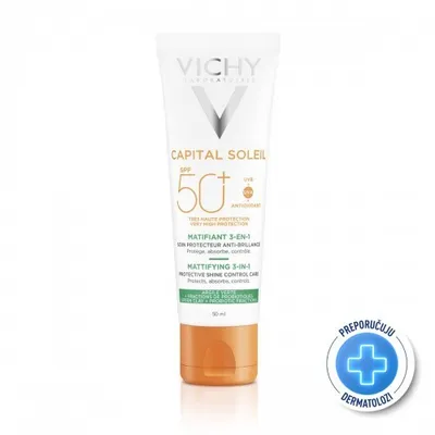 Vichy Capital Soleil matirajuća njega 3u1 za lice SPF 50+