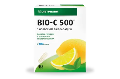Dietpharm BIO C 500 – kapsule vitamina C za imunitet, 40 kom