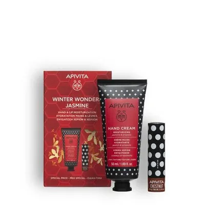 Apivita set krema za ruke jasmin + lip balm kesten