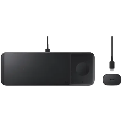 SAMSUNG fast bežični punjač Trio  (sa adapterom), EP-P6300TBEGEU, crni