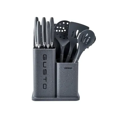 Karaca set kuhinjskih pomagala sa stalkom Gusto Grey 12/1