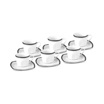 Karaca set šoljica za čaj Black Line 220ml, 6 komada