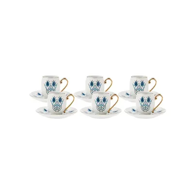 Karaca set šoljica za kavu Iznik Mavi 90ml, 6 komada