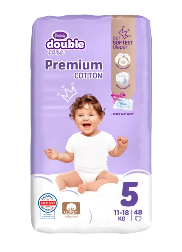 Violeta Air Dry Premium Cotton pelene Junior +5 48 kom (11–25 kg) + maramice 99% voda 20 kom