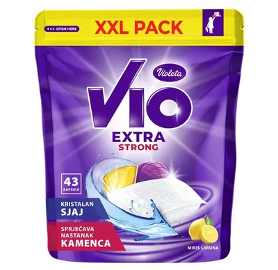 VIO Extra Strong kapsule za pranje suđa miris limuna 43 kom