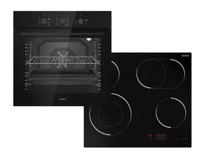 VIVAX HOME ugradbeni set EDGE LINE pećnica BO-806BFTM G + ploča BH-04MDOVC