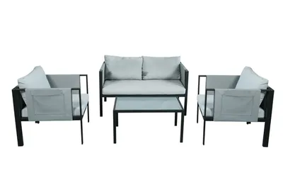 Curacao set vrtne garniture 4/1 s jastucima – moderna siva lounge garnitura