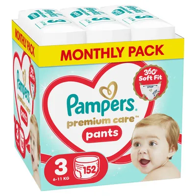 Pampers Premium Care Pants pelene gaćice veličina 3 Midi Mega Pack 152 kom (6–11 kg)
