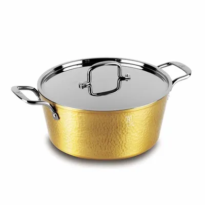 Berlinger Haus šerpa s poklopcem 30 cm 8 L Hammered Gold Collection – BH/8012