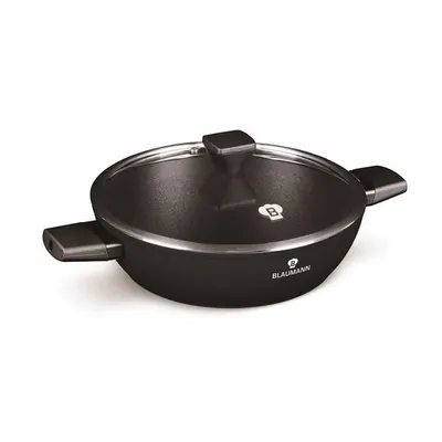 Berlinger Haus plitka šerpa s poklopcem 28 cm Black Silver Collection – BL3999