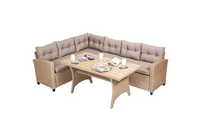 Green Bay vrtni set Torente – ugaona garnitura + stol