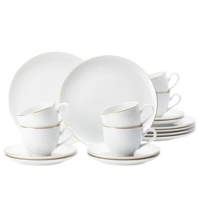 Seltmann Weiden set za kafu i desert Amina Gold 18/1 porculan