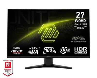 MSI MAG 274CQF gaming monitor, 27", WQHD, Rapid VA, Curved, HDMI, DP, 180Hz, 0.5ms