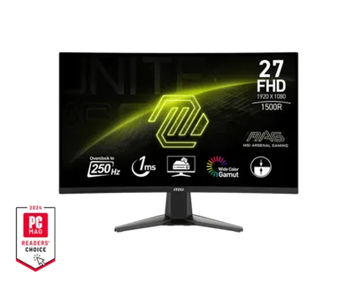 MSI MAG 27C6X gaming monitor, 27", Full HD, VA, Curved, Adaptive-Sync, HDMI, DP, 250Hz, 1ms