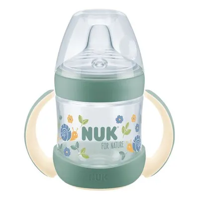 NUK For Nature bočica za samostalno pijenje sa indikatorom temperature 150 ml 6m+, zelena