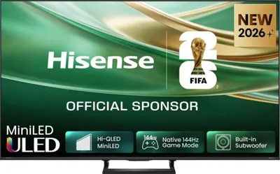 Hisense Hi-QLED televizor 75E8S, 4K Ultra HD, Smart TV, VIDAA U9, Smart OS, 144Hz VRR, Dolby vision IQ, Ugrađeni subwoofer, crni