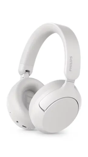PHILIPS Bluetooth® slušalice TAH6000WT, prilagodljivo blokiranje buke, do 80h reprodukcije, (USB-C i 3.5mm), 5 mikrofona, bijele