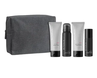RITUALS Homme set sa neseserom – pjena, 2u1 gel, losion i sprej protiv znojenja