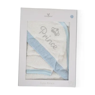 CANGAROO peškir za bebe s kapuljačom Cute Prince, Blue, 75 x 75 cm