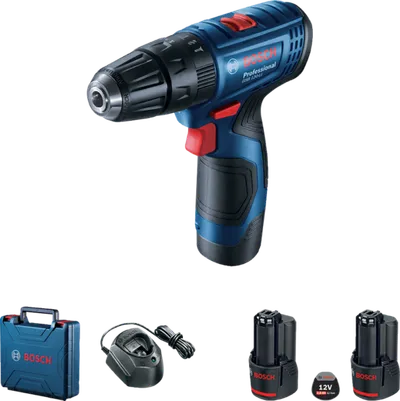 BOSCH Professional akumulatorska udarna bušilica-izvijač GSB 120-LI (2 x 2,0 Ah + GAL 1210 CV, kovčegu)
