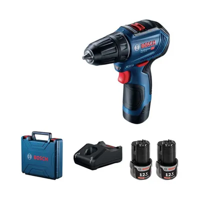 BOSCH Professional akumulatorska udarna bušilica-izvijač GSB 12V-30 (2x 2,0Ah + GAL 12V-40, kovčeg)